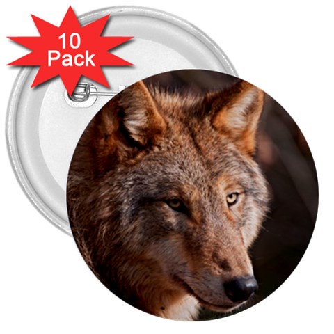 Wolf 3  Button (10 pack) from ArtsNow.com Front