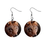 Wolf 1  Button Earrings