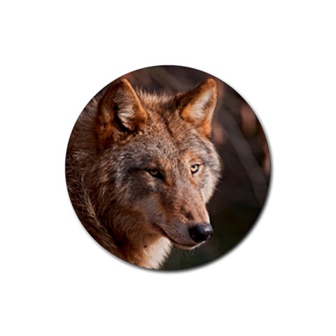 Wolf Rubber Round Coaster (4 pack) from ArtsNow.com Front