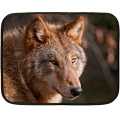 Wolf Double Sided Fleece Blanket (Mini) from ArtsNow.com 35 x27  Blanket Back