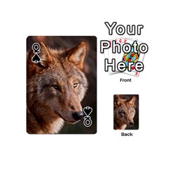 Queen Wolf Playing Cards 54 (Mini) from ArtsNow.com Front - SpadeQ
