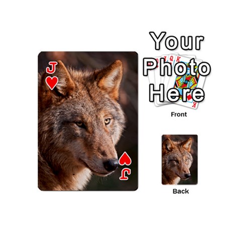 Jack Wolf Playing Cards 54 (Mini) from ArtsNow.com Front - HeartJ