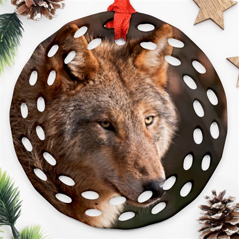 Wolf Ornament (Round Filigree) from ArtsNow.com Front