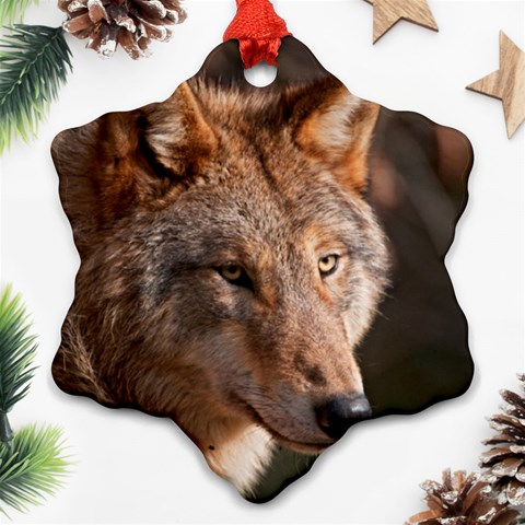 Wolf Ornament (Snowflake) from ArtsNow.com Front