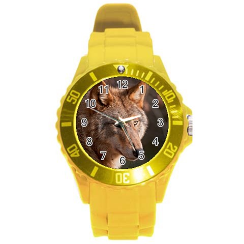 Wolf Round Plastic Sport Watch (L) from ArtsNow.com Front