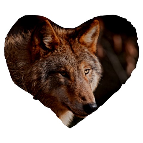Wolf Large 19  Premium Heart Shape Cushion from ArtsNow.com Back