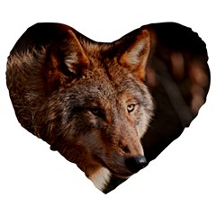 Wolf Large 19  Premium Heart Shape Cushion from ArtsNow.com Back