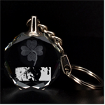 Wolf Clover 3D Engraving Circle Key Chain