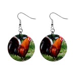 Rooster 1  Button Earrings