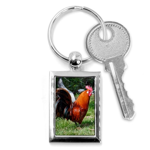 Rooster Key Chain (Rectangle) from ArtsNow.com Front