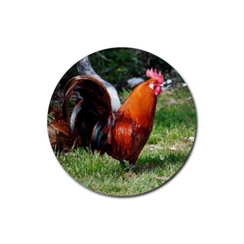 Rooster Rubber Round Coaster (4 pack) from ArtsNow.com Front