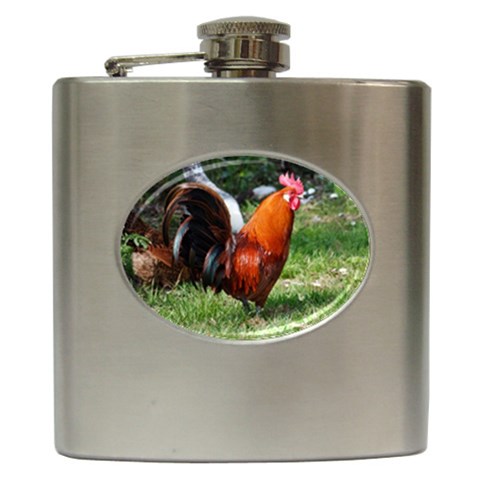 Rooster Hip Flask (6 oz) from ArtsNow.com Front