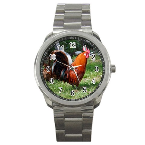 Rooster Sport Metal Watch from ArtsNow.com Front