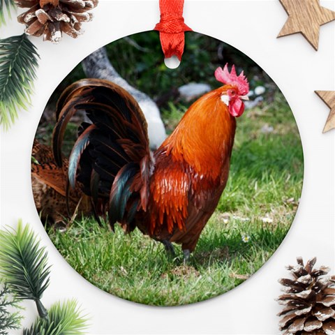 Rooster Round Ornament (Two Sides) from ArtsNow.com Front
