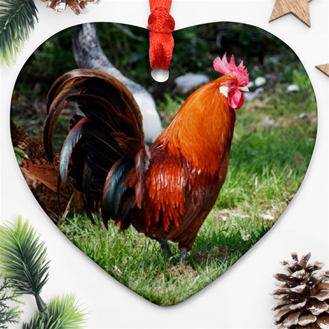 Rooster Heart Ornament (Two Sides) from ArtsNow.com Front