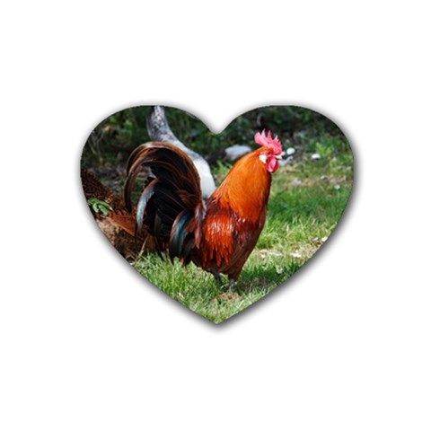 Rooster Rubber Coaster (Heart) from ArtsNow.com Front