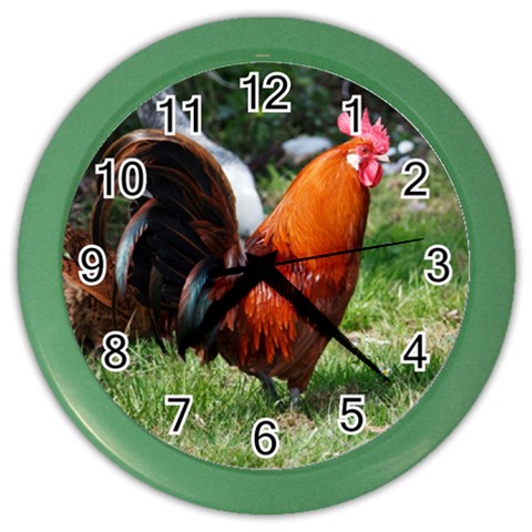 Rooster Color Wall Clock from ArtsNow.com Front