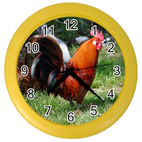 Rooster Color Wall Clock from ArtsNow.com Front