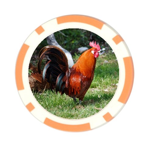 Rooster Poker Chip Card Guard from ArtsNow.com Front