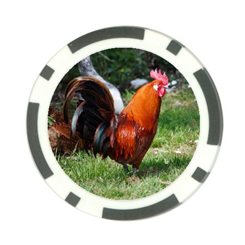 Rooster Poker Chip Card Guard (10 pack) from ArtsNow.com Front