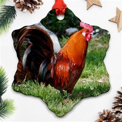 Rooster Snowflake Ornament (Two Sides) from ArtsNow.com Back