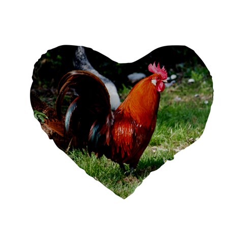 Rooster Standard 16  Premium Heart Shape Cushion  from ArtsNow.com Front