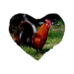 Rooster Standard 16  Premium Heart Shape Cushion 