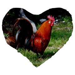 Rooster Large 19  Premium Heart Shape Cushion from ArtsNow.com Back