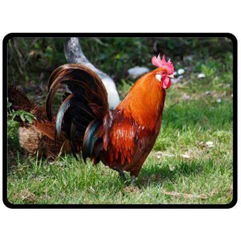 Rooster Double Sided Fleece Blanket (Large) from ArtsNow.com 80 x60  Blanket Front