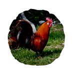 Rooster Standard 15  Premium Flano Round Cushion 