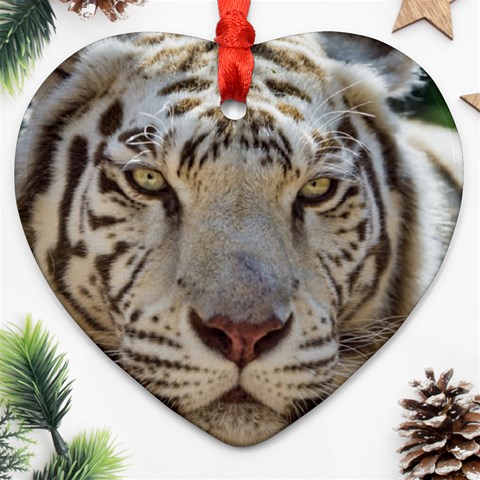 White Tiger 2 Ornament (Heart) from ArtsNow.com Front