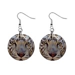 White Tiger 2 1  Button Earrings
