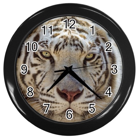 White Tiger 2 Wall Clock (Black) from ArtsNow.com Front