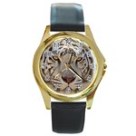 White Tiger 2 Round Gold Metal Watch