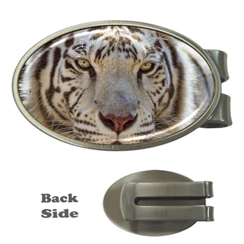 White Tiger 2 Money Clip (Oval) from ArtsNow.com Front