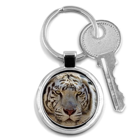 White Tiger 2 Key Chain (Round) from ArtsNow.com Front