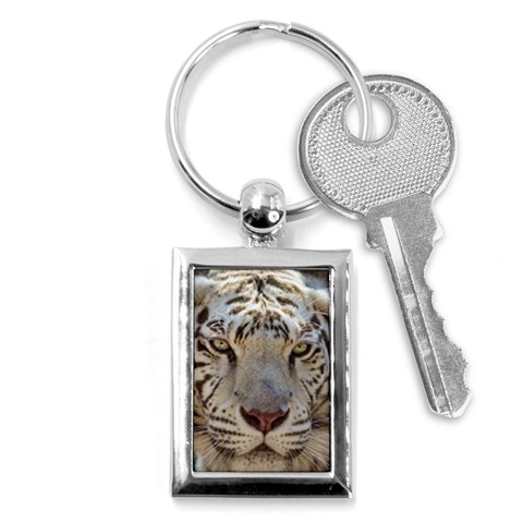 White Tiger 2 Key Chain (Rectangle) from ArtsNow.com Front