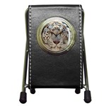 White Tiger 2 Pen Holder Desk Clock