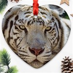 White Tiger 2 Heart Ornament (Two Sides)
