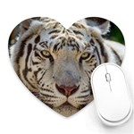 White Tiger 2 Heart Mousepad
