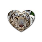 White Tiger 2 Rubber Heart Coaster (4 pack)