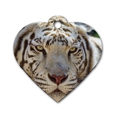 White Tiger 2 Dog Tag Heart (Two Sides) from ArtsNow.com Front