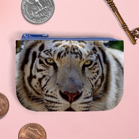 White Tiger 2 Mini Coin Purse from ArtsNow.com Front