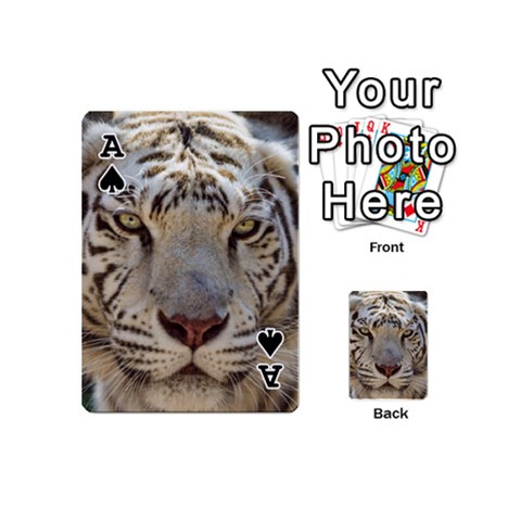Ace White Tiger 2 Playing Cards 54 (Mini) from ArtsNow.com Front - SpadeA