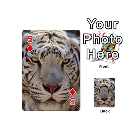 White Tiger 2 Playing Cards 54 (Mini) from ArtsNow.com Front - Diamond5