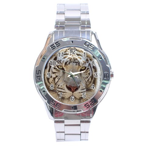 White Tiger 2 Stainless Steel Analogue Watch from ArtsNow.com Front