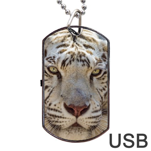 White Tiger 2 Dog Tag USB Flash (One Side) from ArtsNow.com Front