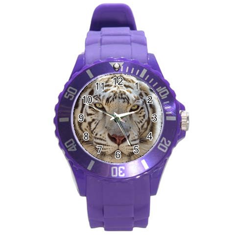 White Tiger 2 Round Plastic Sport Watch (L) from ArtsNow.com Front