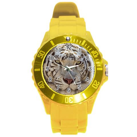 White Tiger 2 Round Plastic Sport Watch (L) from ArtsNow.com Front