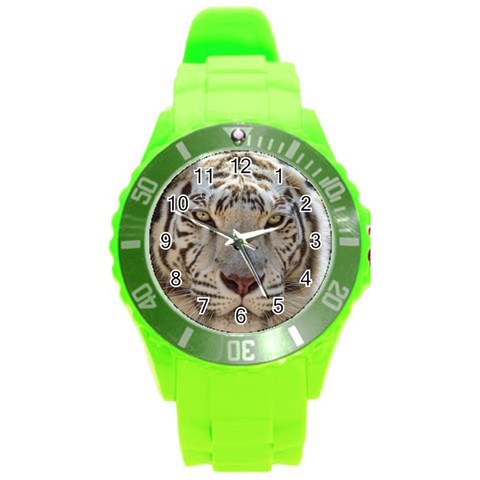 White Tiger 2 Round Plastic Sport Watch (L) from ArtsNow.com Front